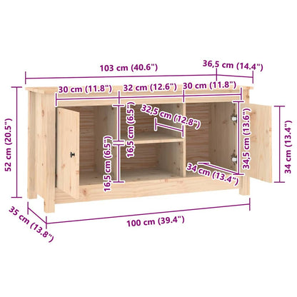 vidaXL Meuble TV 103x36,5x52 cm Bois de pin massif