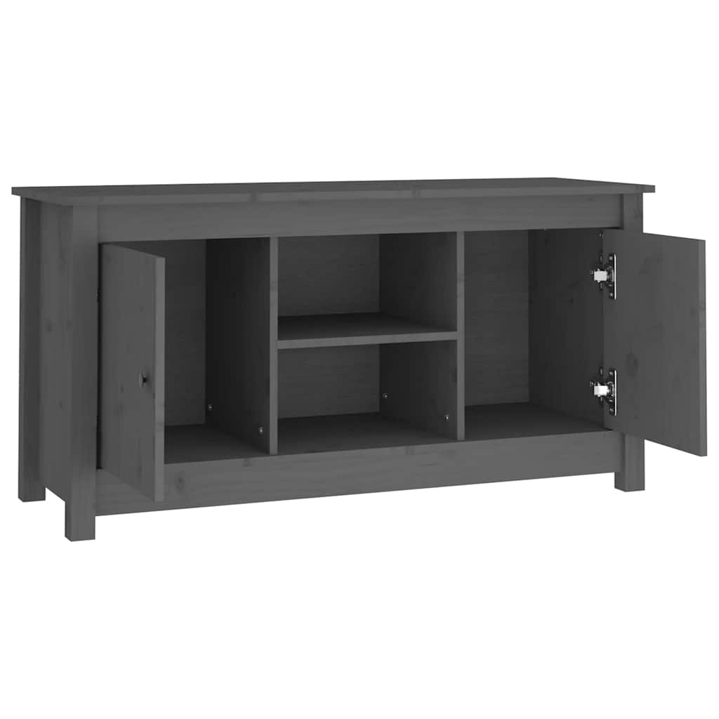 Meuble TV vidaXL Gris 103x36,5x52 cm Bois de pin massif