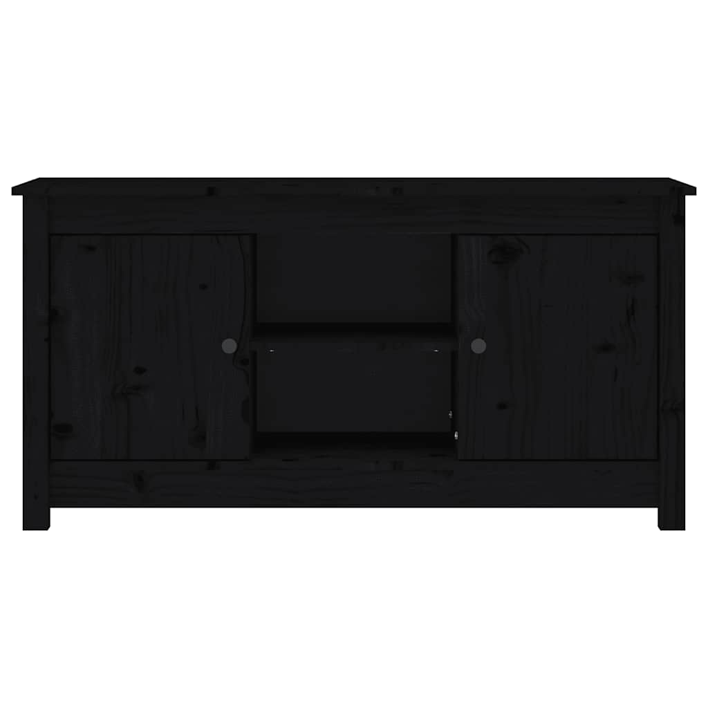 vidaXL Meuble TV Noir 103x36,5x52 cm Bois de pin massif