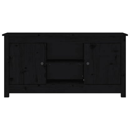 vidaXL Meuble TV Noir 103x36,5x52 cm Bois de pin massif