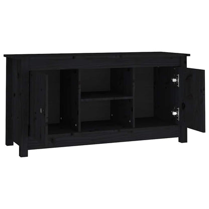 vidaXL Meuble TV Noir 103x36,5x52 cm Bois de pin massif