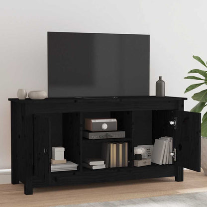 vidaXL Meuble TV Noir 103x36,5x52 cm Bois de pin massif