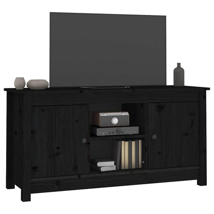 vidaXL Meuble TV Noir 103x36,5x52 cm Bois de pin massif