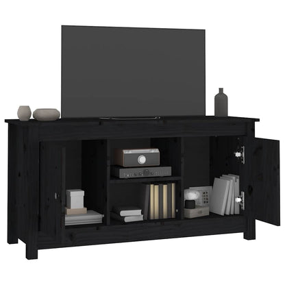 vidaXL Meuble TV Noir 103x36,5x52 cm Bois de pin massif