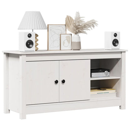 vidaXL Meuble TV Blanc 103x36,5x52 cm Bois de pin massif