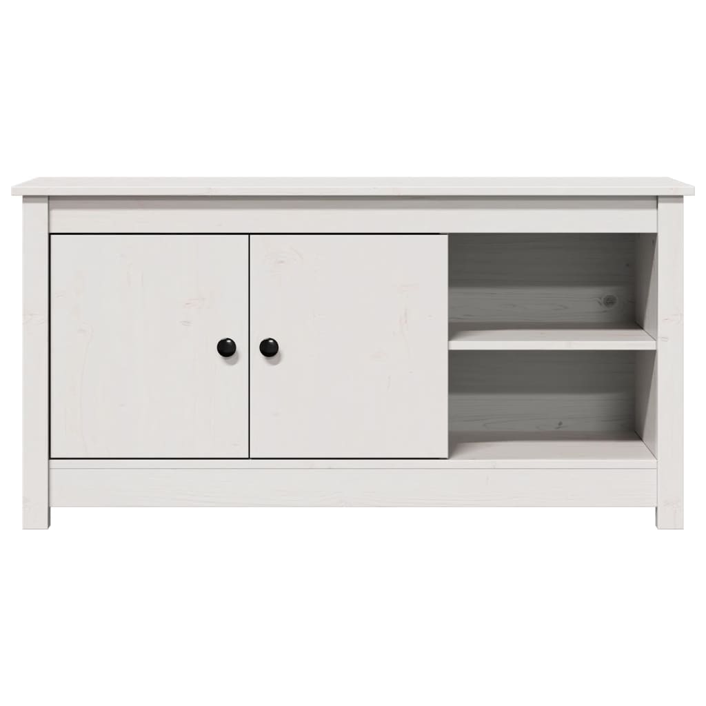 vidaXL Meuble TV Blanc 103x36,5x52 cm Bois de pin massif