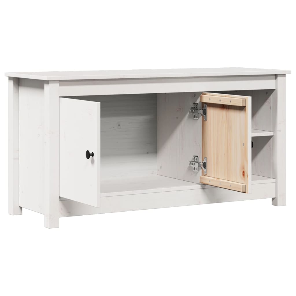 vidaXL Meuble TV Blanc 103x36,5x52 cm Bois de pin massif