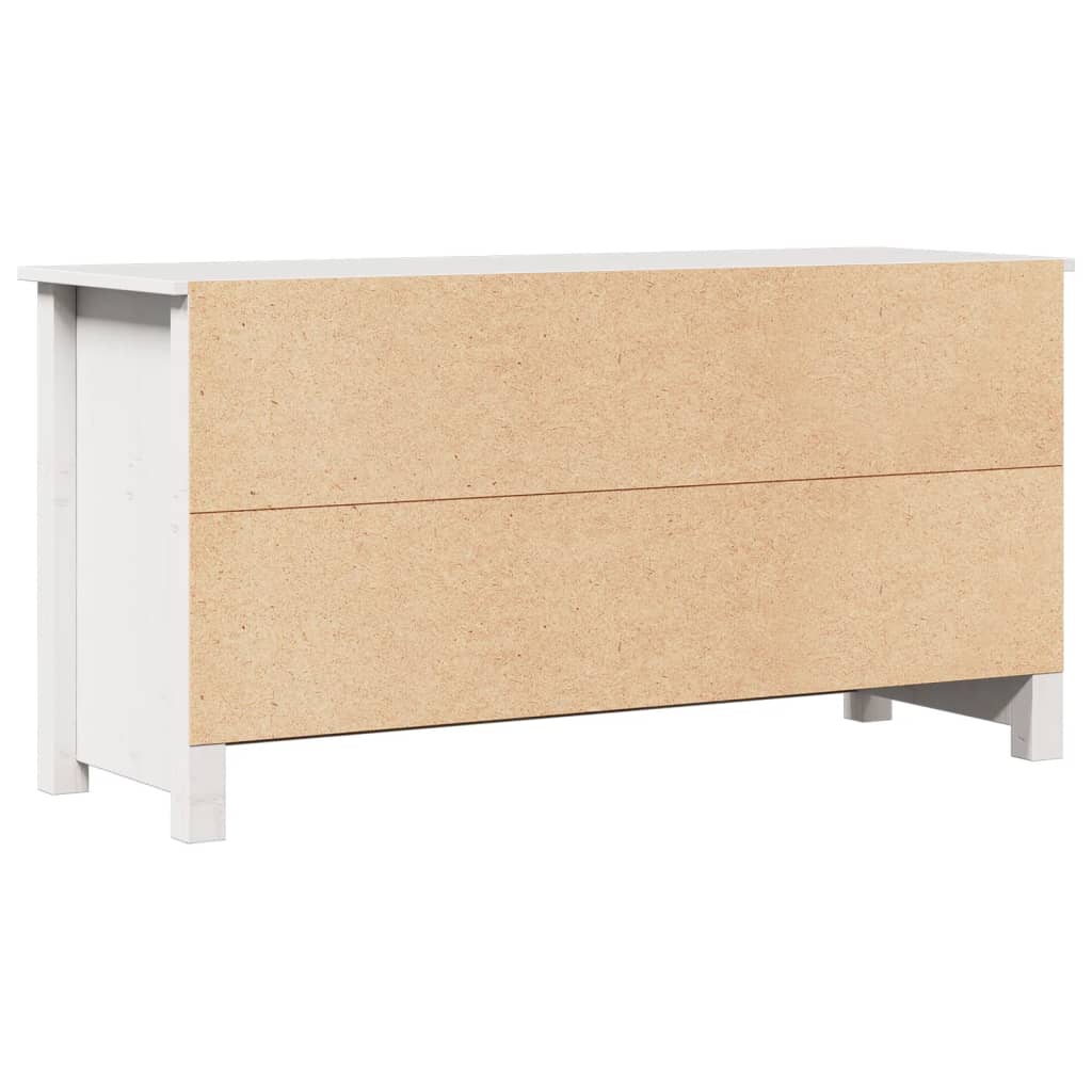 vidaXL Meuble TV Blanc 103x36,5x52 cm Bois de pin massif