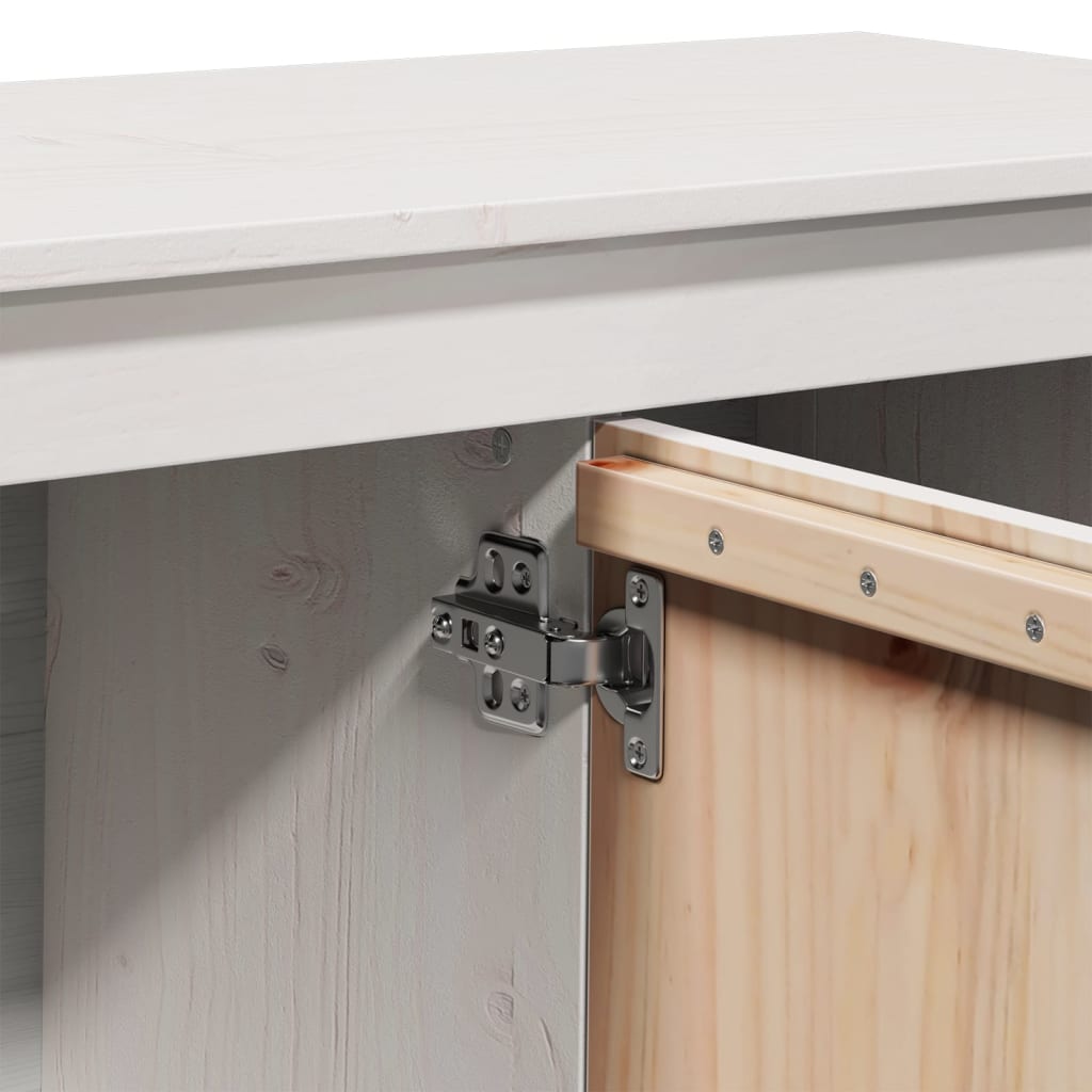 vidaXL Meuble TV Blanc 103x36,5x52 cm Bois de pin massif