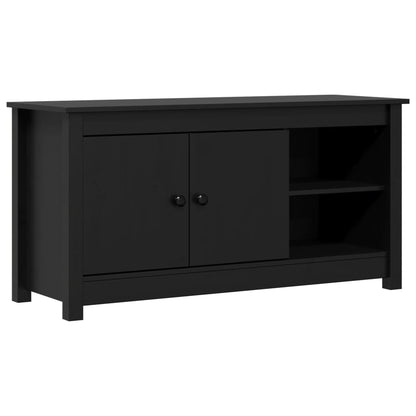 vidaXL Meuble TV Noir 103x36,5x52 cm Bois de pin massif