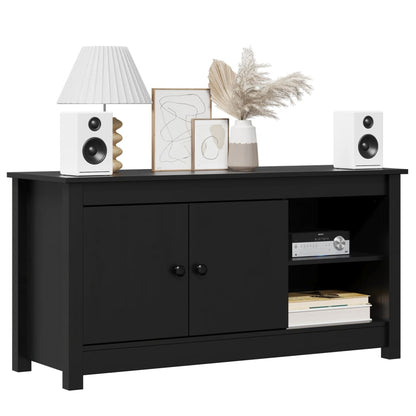 vidaXL Meuble TV Noir 103x36,5x52 cm Bois de pin massif