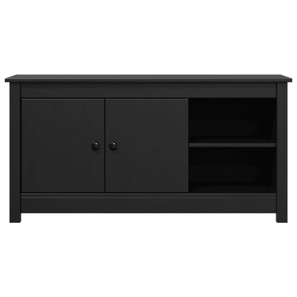 vidaXL Meuble TV Noir 103x36,5x52 cm Bois de pin massif