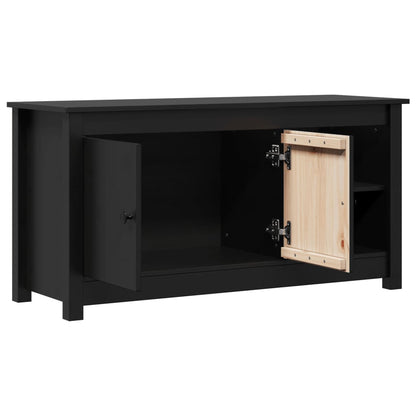 vidaXL Meuble TV Noir 103x36,5x52 cm Bois de pin massif