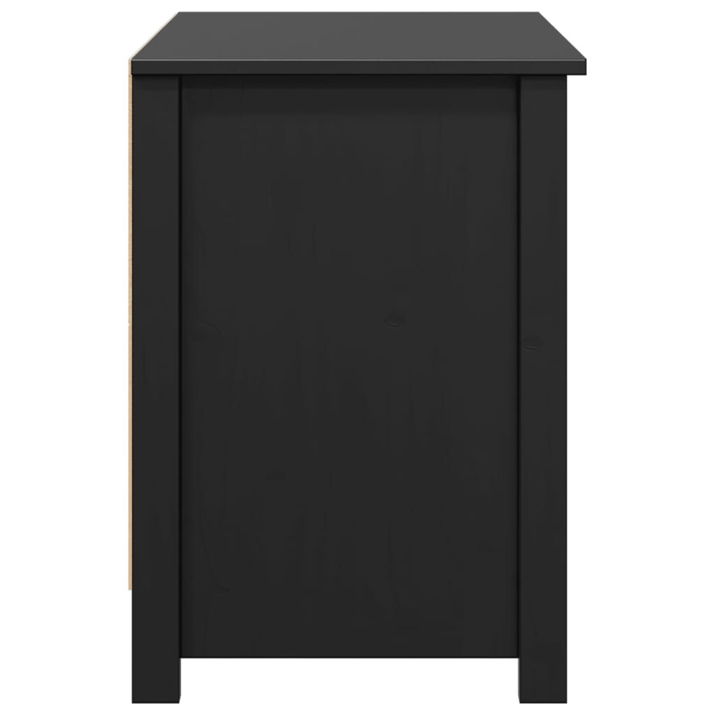 vidaXL Meuble TV Noir 103x36,5x52 cm Bois de pin massif