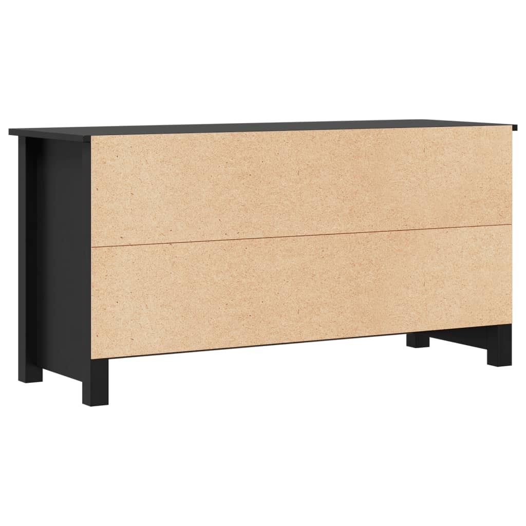 vidaXL Meuble TV Noir 103x36,5x52 cm Bois de pin massif