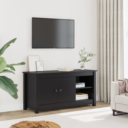 vidaXL Meuble TV Noir 103x36,5x52 cm Bois de pin massif