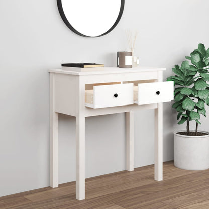 vidaXL Console de table blanc 70x35x75 cm pin massif