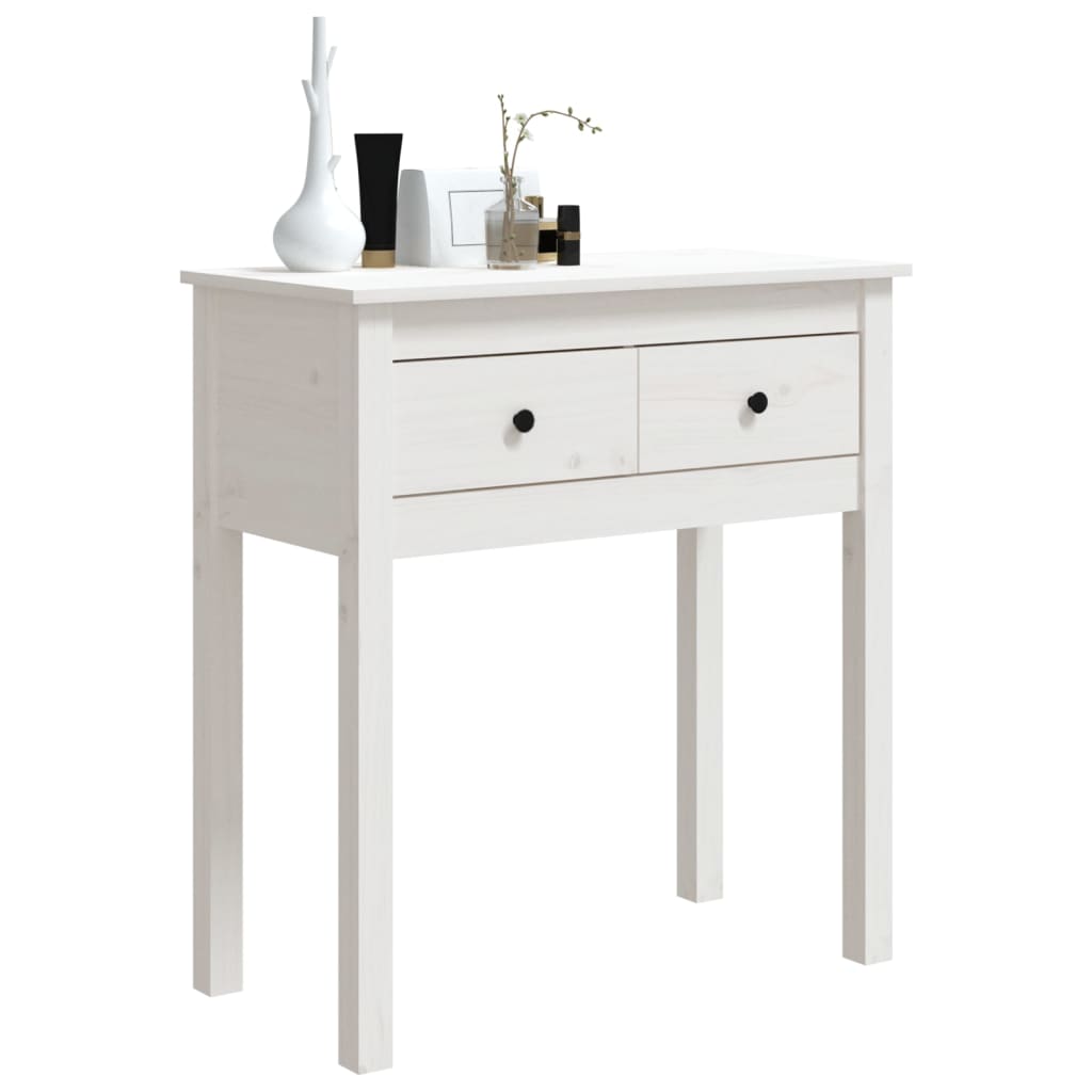 vidaXL Console de table blanc 70x35x75 cm pin massif