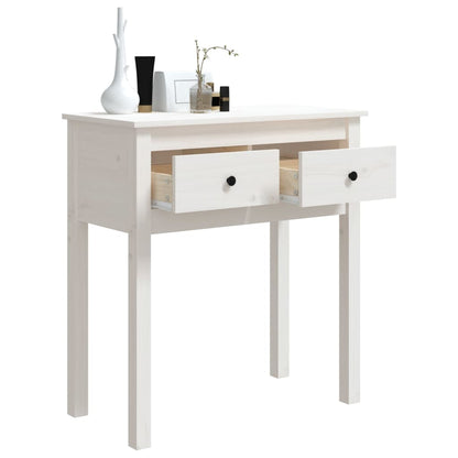 vidaXL Console de table blanc 70x35x75 cm pin massif