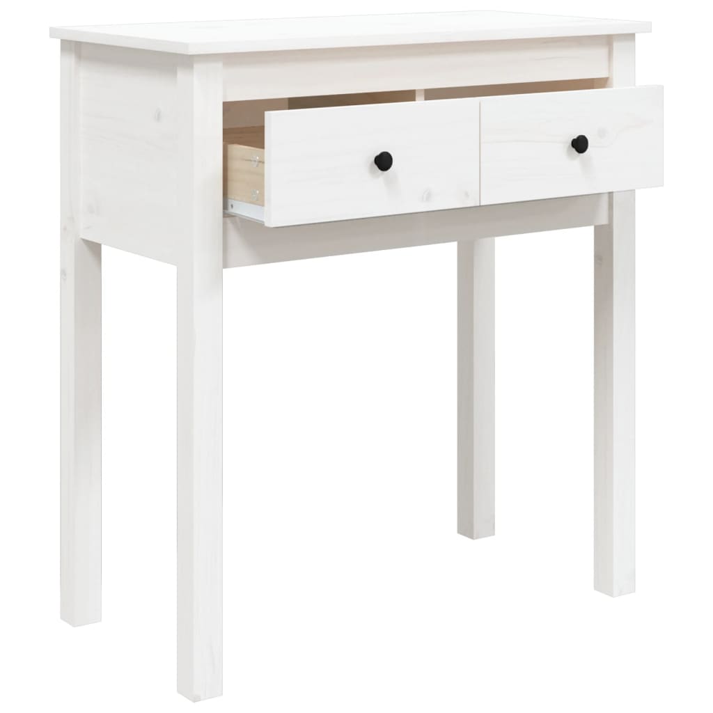 vidaXL Console de table blanc 70x35x75 cm pin massif