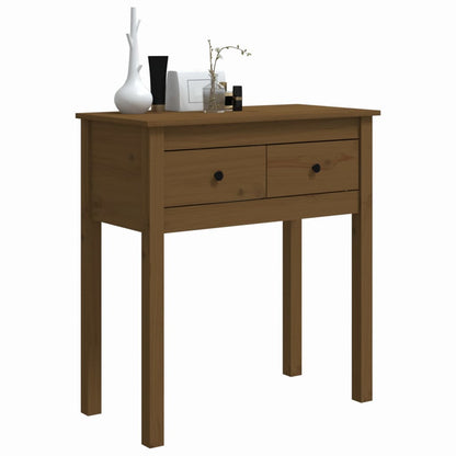 vidaXL Console en bois de pin massif marron miel 70x35x75 cm