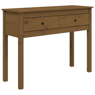 vidaXL Table console marron miel 100x35x75 cm Bois de pin massif