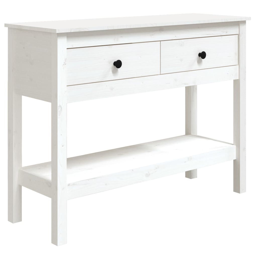 vidaXL Console blanche 100x35x75 cm en pin massif