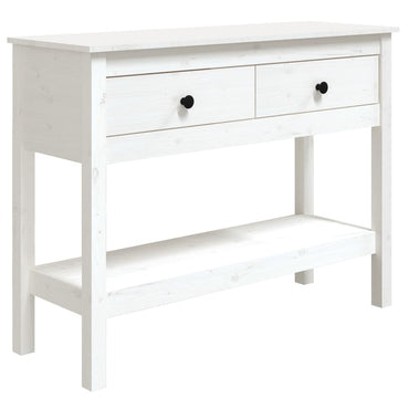 vidaXL Console blanche 100x35x75 cm en pin massif