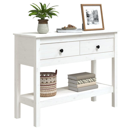 vidaXL Console blanche 100x35x75 cm en pin massif