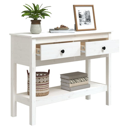 vidaXL Console blanche 100x35x75 cm en pin massif