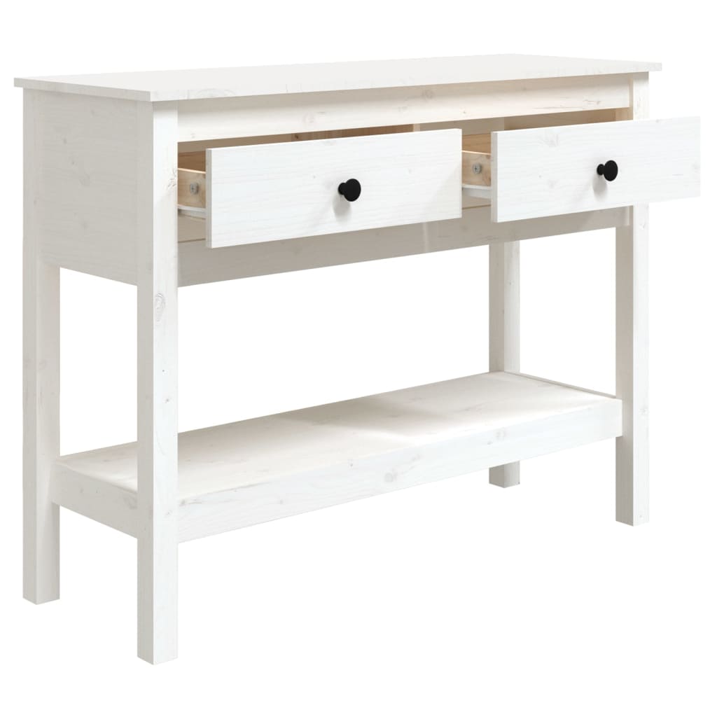 vidaXL Console blanche 100x35x75 cm en pin massif