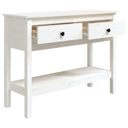 vidaXL Console blanche 100x35x75 cm en pin massif