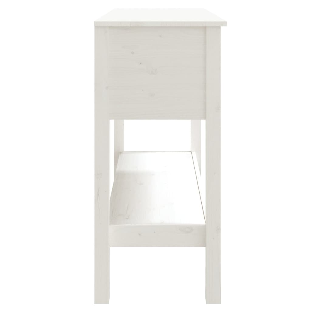 vidaXL Console blanche 100x35x75 cm en pin massif