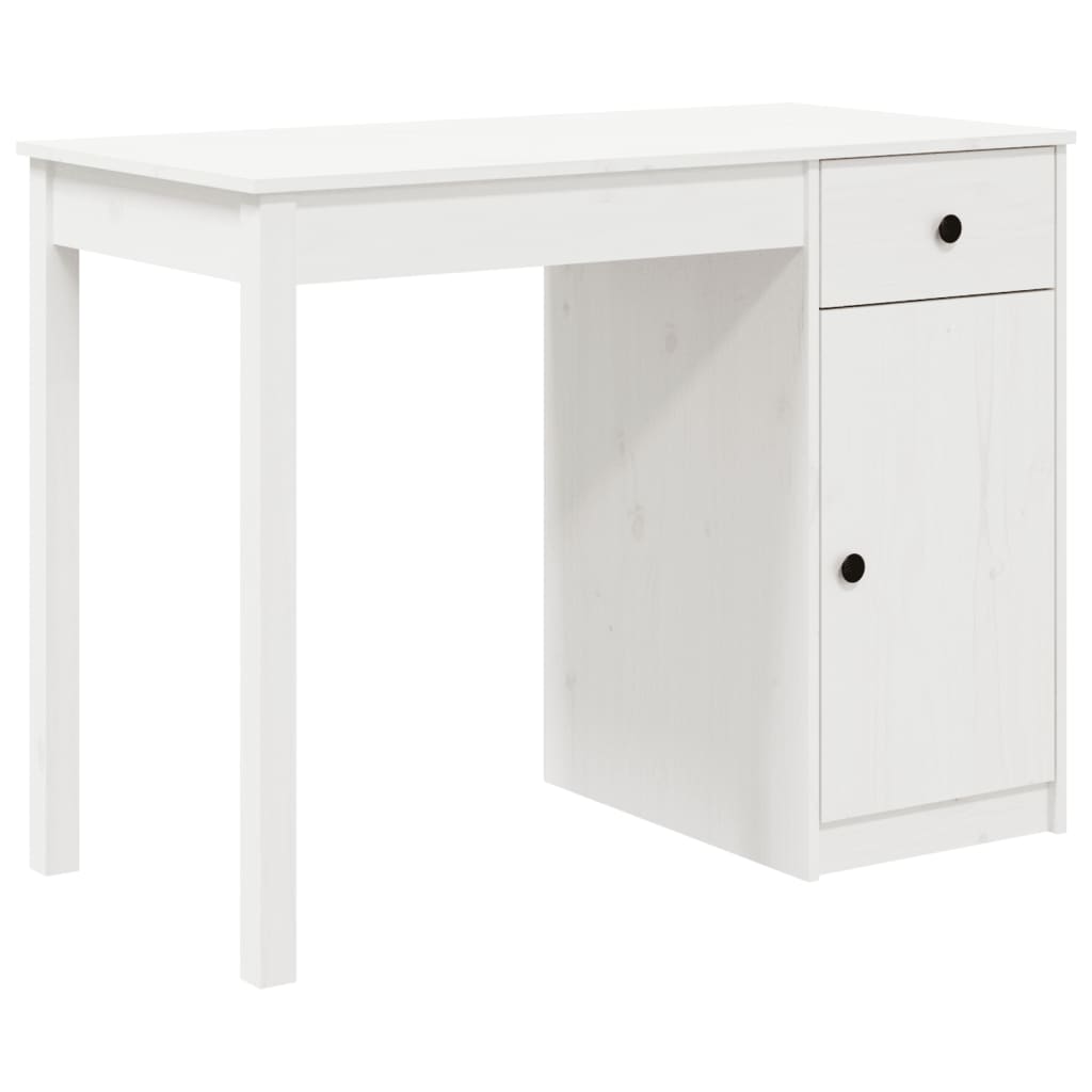 vidaXL Bureau blanc 100x50x75 cm Bois de pin massif