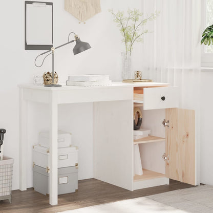 vidaXL Bureau blanc 100x50x75 cm Bois de pin massif