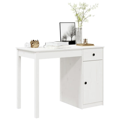 vidaXL Bureau blanc 100x50x75 cm Bois de pin massif