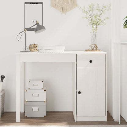 vidaXL Bureau blanc 100x50x75 cm Bois de pin massif