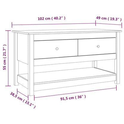 vidaXL Couchtisch 102x49x55 cm Massivholz Kiefer