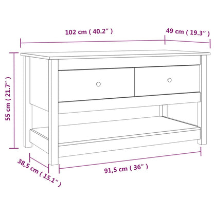 vidaXL Couchtisch Schwarz 102x49x55 cm Massivholz Kiefer