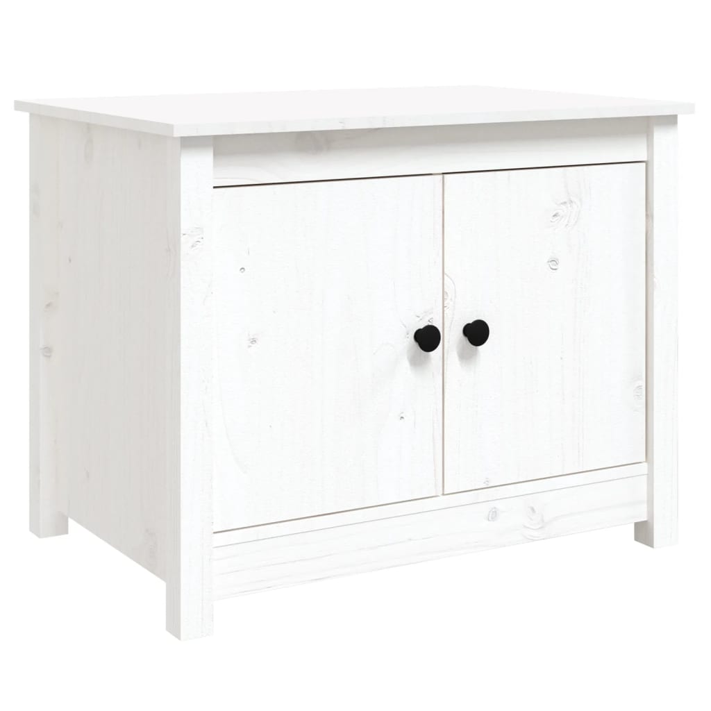 vidaXL Couchtisch Weiß 71x49x55 cm Massivholz Kiefer