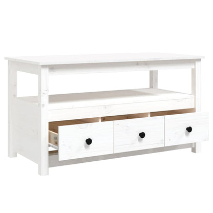 vidaXL Couchtisch Weiß 102x49x55 cm Massivholz Kiefer