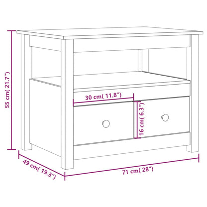 vidaXL Couchtisch 71x49x55 cm Massivholz Kiefer