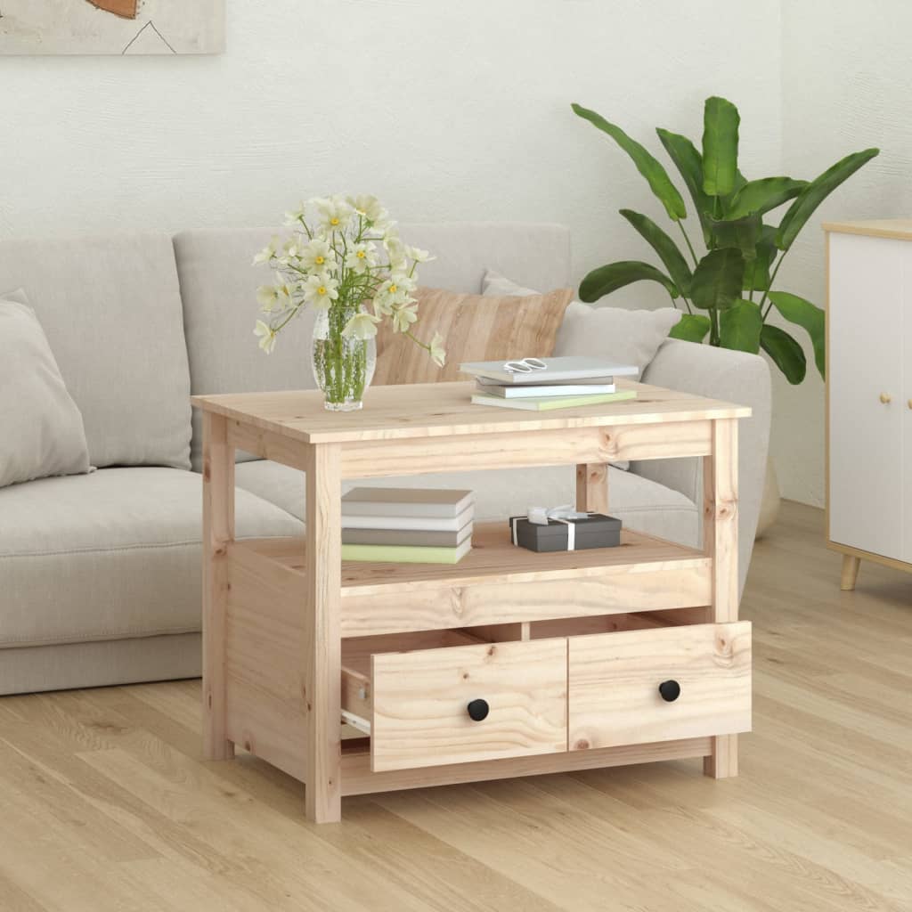 vidaXL Couchtisch 71x49x55 cm Massivholz Kiefer