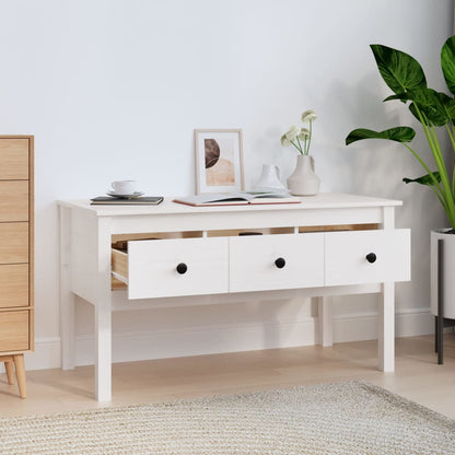 vidaXL Couchtisch Weiß 102x49x55 cm Massivholz Kiefer