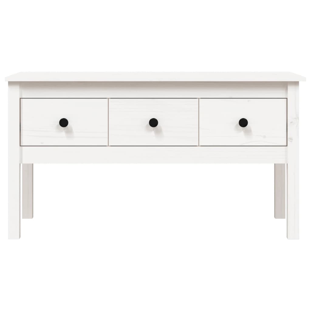 vidaXL Couchtisch Weiß 102x49x55 cm Massivholz Kiefer