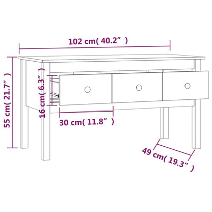 vidaXL Couchtisch Grau 102x49x55 cm Massivholz Kiefer