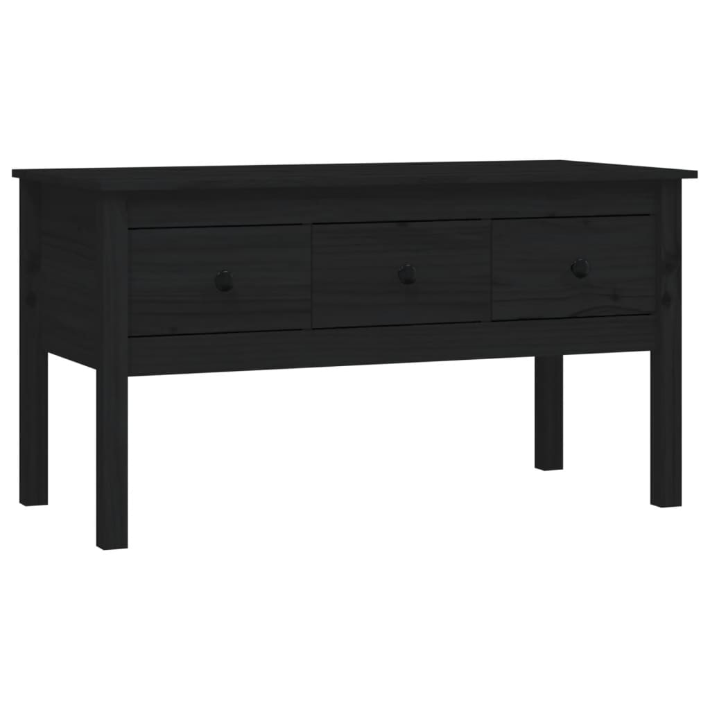 vidaXL Couchtisch Schwarz 102x49x55 cm Massivholz Kiefer