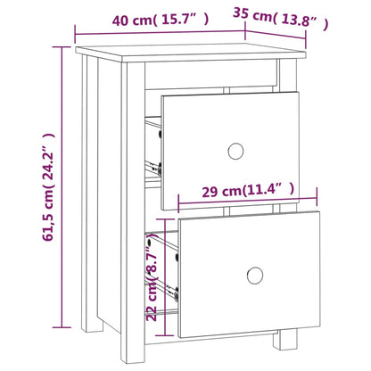 vidaXL Nachttische 2 Stk. 40x35x61,5 cm Massivholz Kiefer