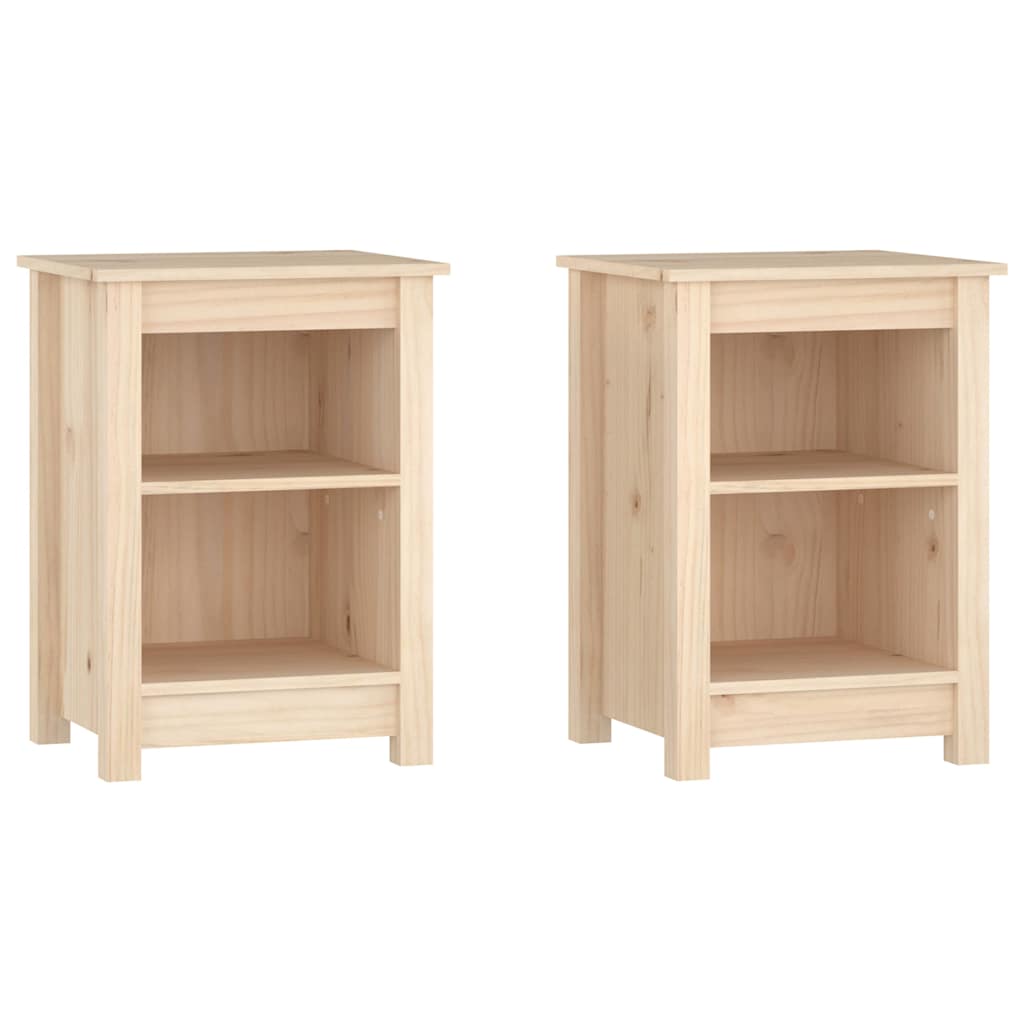 vidaXL Tables de chevet 2 pcs 40x35x55 cm Bois de pin massif