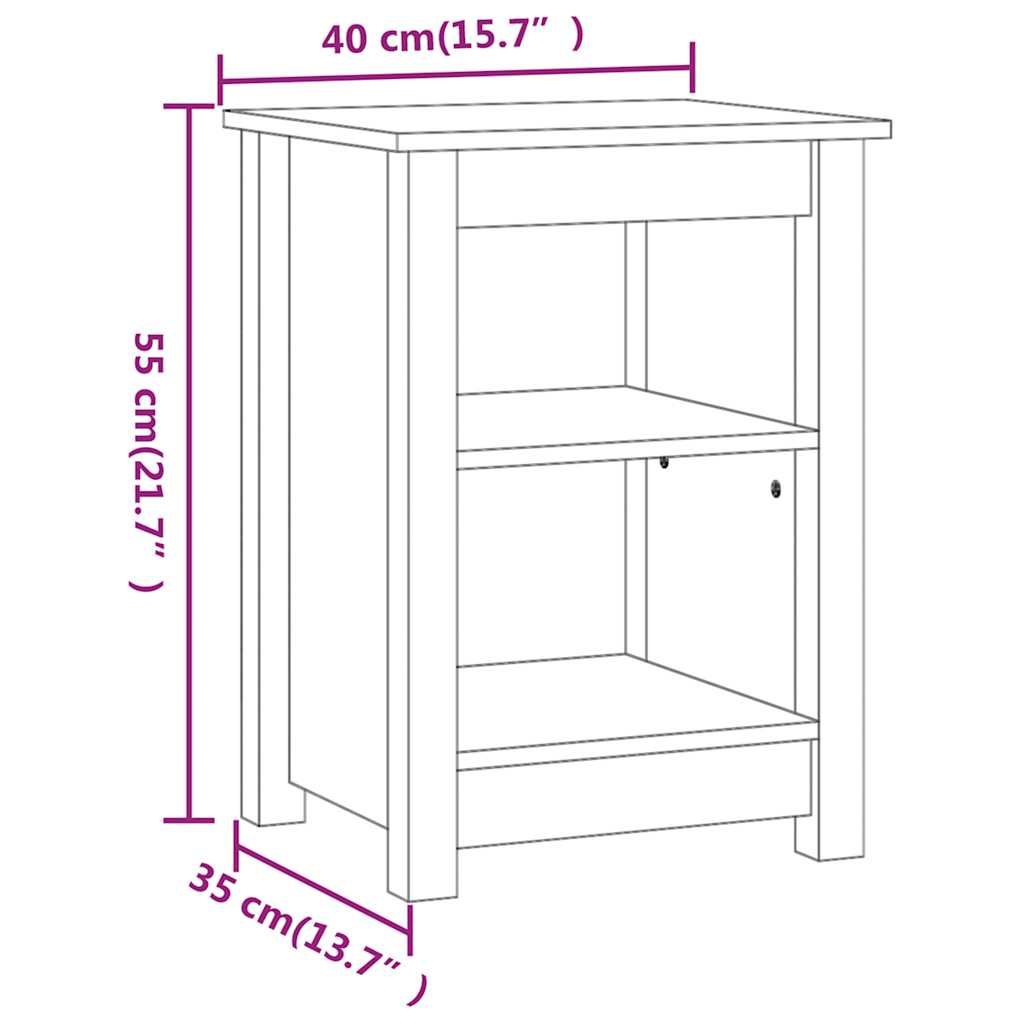 vidaXL Tables de chevet 2 pcs 40x35x55 cm Bois de pin massif